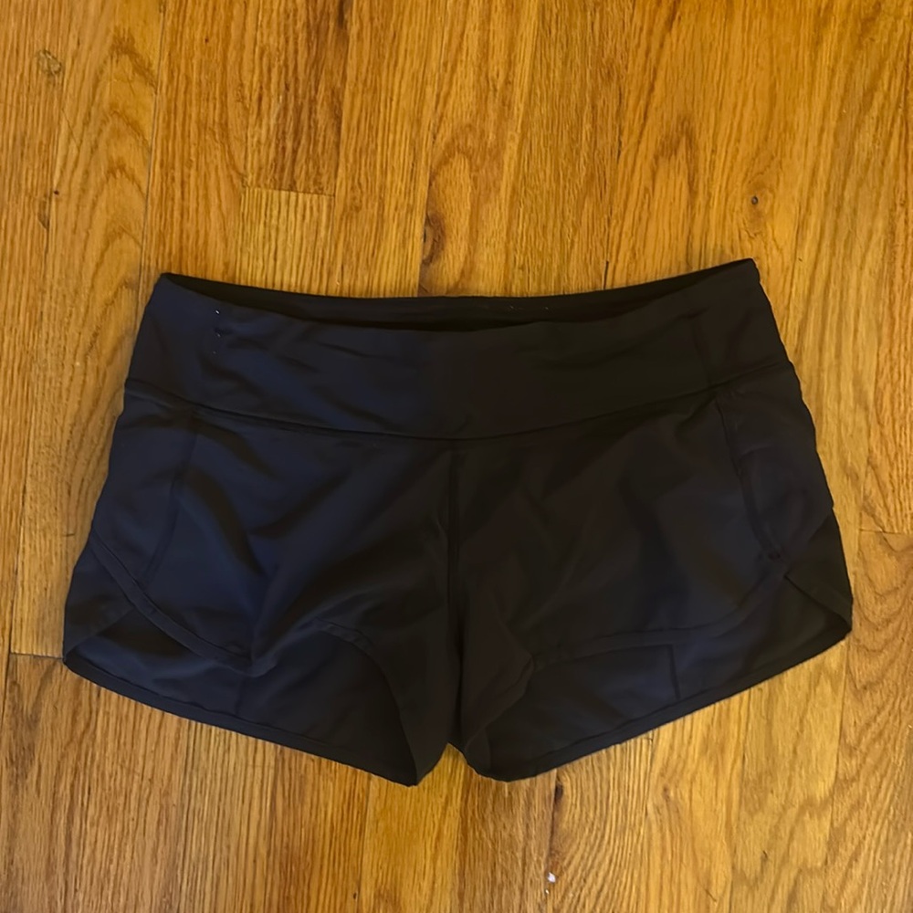 Black lululemon running shorts size 6